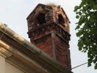 Poškodený komín v Kežmarku